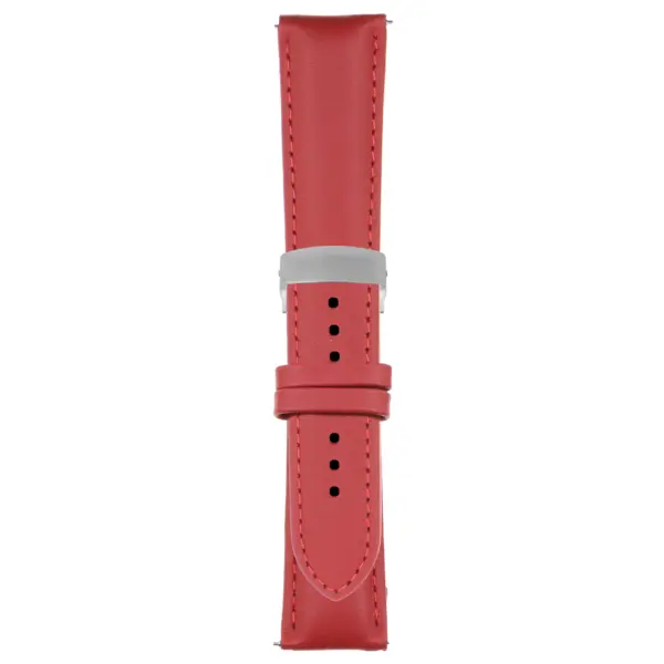 Red Classic Men's Strap with Deployant Brushed Silver Clasp