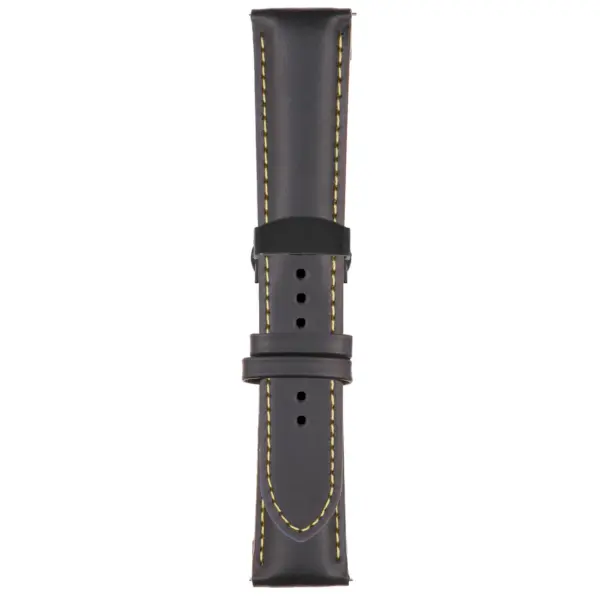 Black and Yellow Classic Men's Strap with Deployant Matte Black Clasp