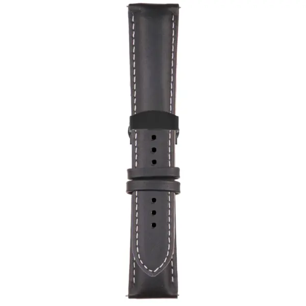 Black and White Classic Men's Strap with Deployant Matte Black Clasp