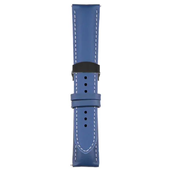 Blue and White Classic Men's Strap with Deployant Matte Black Clasp