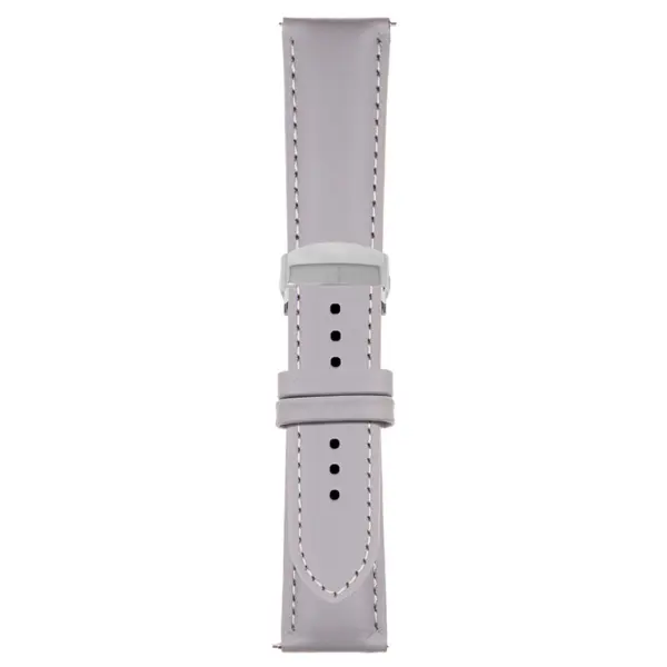 Grey Classic Men's Strap with Deployant Polished Silver Clasp
