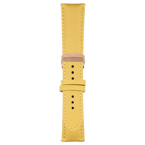 Yellow Classic Men's Strap with Deployant Rose Gold Clasp