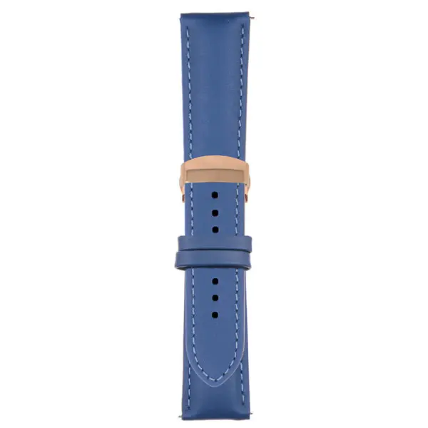 Blue Classic Men's Strap with Deployant Rose Gold Clasp