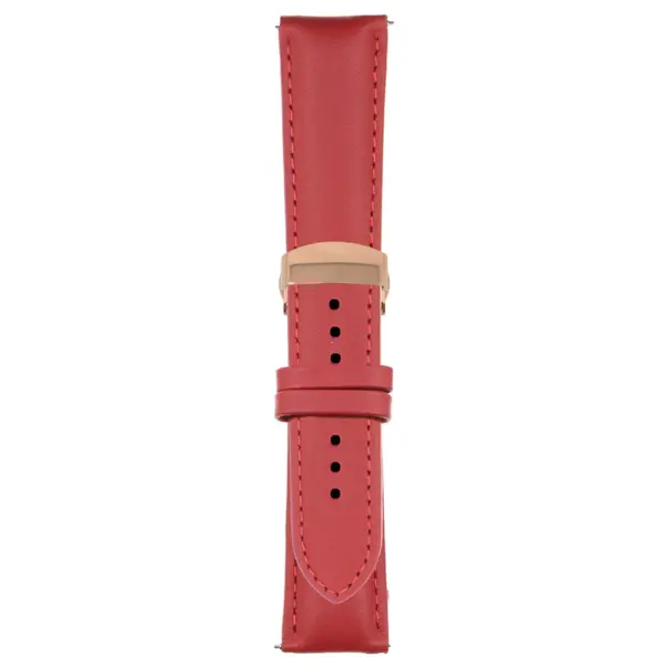Red Classic Men's Strap with Deployant Rose Gold Clasp