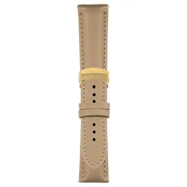 Beige Classic Men's Strap with Deployant Yellow Gold Clasp