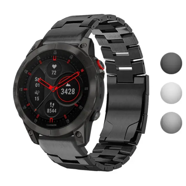 g.m14.mb Gallery Black StrapsCo Vented Titanium Bracelet for Garmin Epix Gen 2