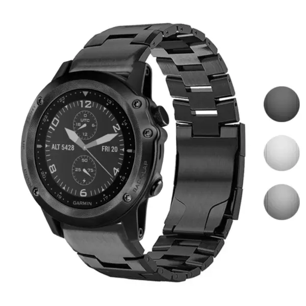 g.m14.mb Gallery Black StrapsCo Vented Titanium Bracelet for Garmin Tactix Bravo