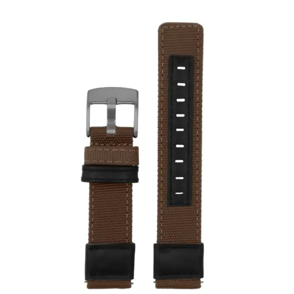 ks.ny2.2 Up Brown StrapsCo Rugged Canvas Watch Band Strap 18mm 19mm 20mm 21mm 22mm