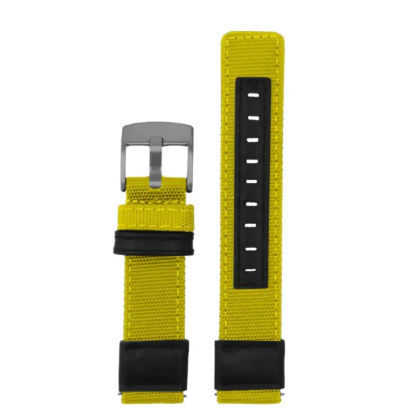 ks.ny2.10 Up Yellow StrapsCo Rugged Canvas Watch Band Strap 18mm 19mm 20mm 21mm 22mm