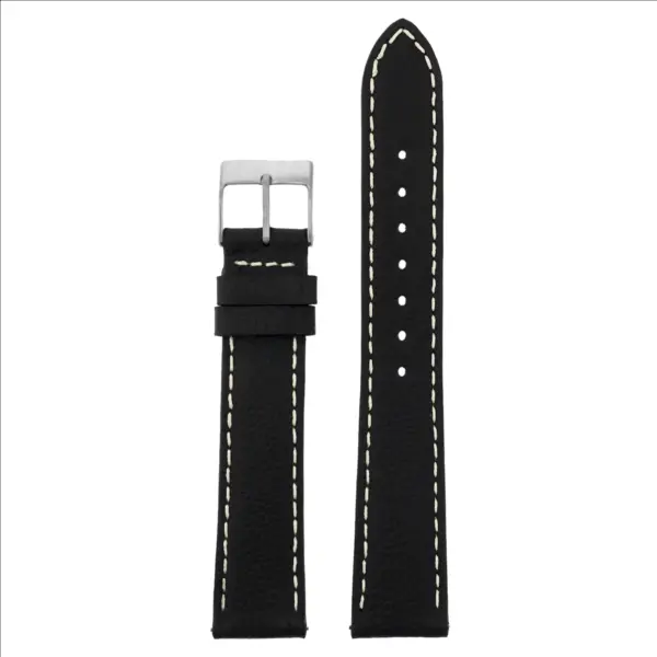 ds11.1 Up Black.webp DASSARI Pioneer Leather Watch Band Strap 18mm 19mm 20mm 21mm 22mm 24mm