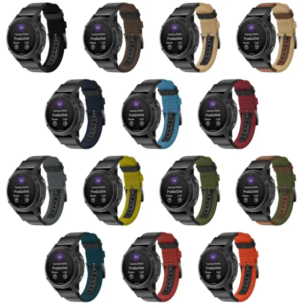 g.ny2 All Colors StrapsCo Rugged Canvas Watch Band Strap for Garmin Watches