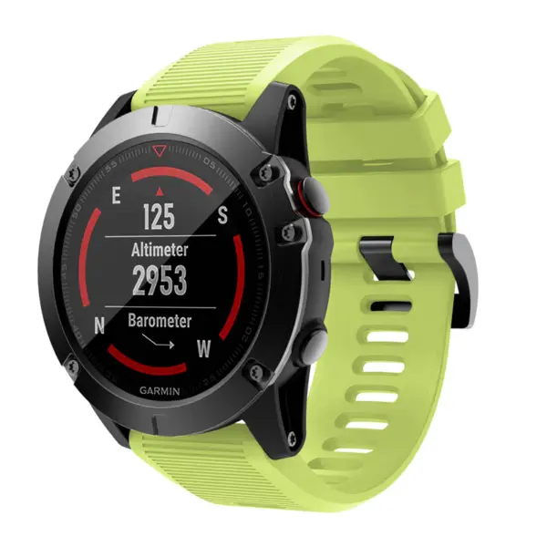 G.r70.11 Main Lime Green StrapsCo Silicone Strap For Garmin Fenix 5X