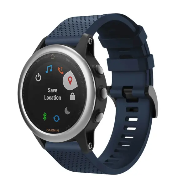 G.r71.5a Main Midnight Blue StrapsCo Silicone Strap For Garmin Fenix 5S Rubber Watch Band