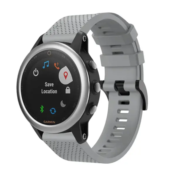 G.r71.7 Main Grey StrapsCo Silicone Strap For Garmin Fenix 5S Rubber Watch Band