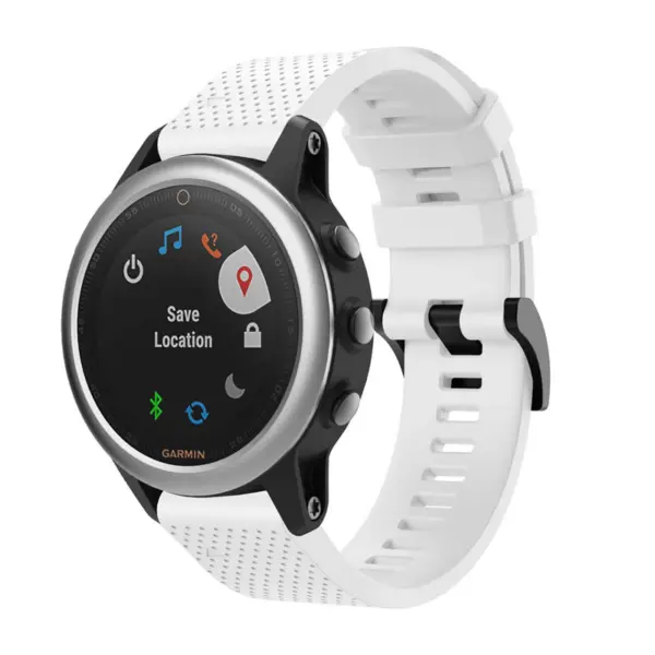 G.r71.22 Main White StrapsCo Silicone Strap For Garmin Fenix 5S Rubber Watch Band
