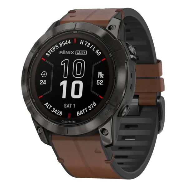 f7x.g.r65a.2 Main Cigar StrapsCo Leather Hybrid Strap QuickFit 26 Watch Band for Garmin Fenix 7X & 7X Pro
