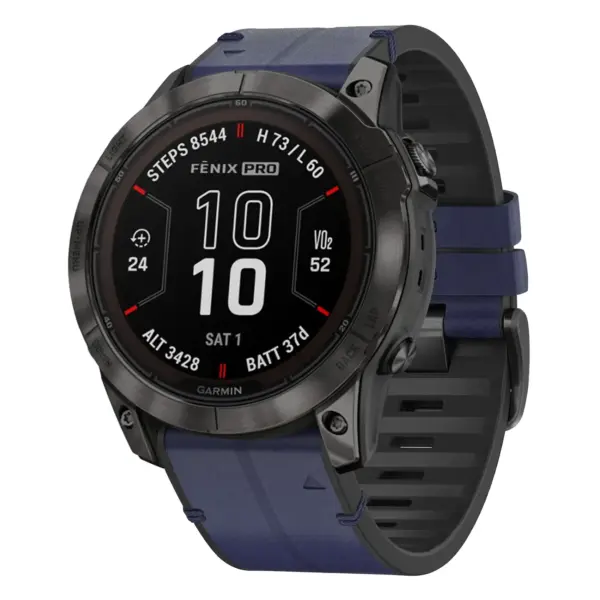 f7x.g.r65a.5 Main Midnight StrapsCo Leather Hybrid Strap QuickFit 26 Watch Band for Garmin Fenix 7X & 7X Pro