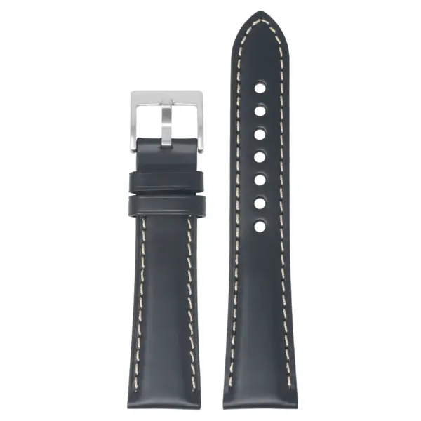 ks6.1 Up Black StrapsCo Vintage Padded Genuine Leather Watch Band Strap Short Long 18mm 19mm 20mm 21mm 22mm