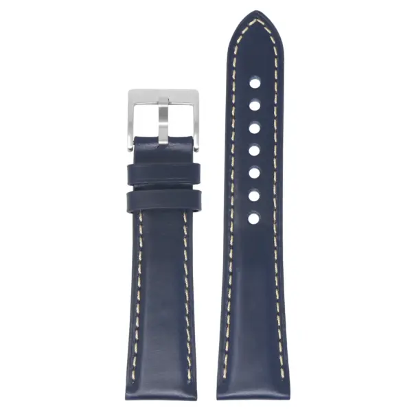 ks6.5 Up Blue StrapsCo Vintage Padded Genuine Leather Watch Band Strap Short Long 18mm 19mm 20mm 21mm 22mm