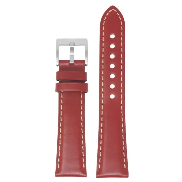 ks6.6 Up Red StrapsCo Vintage Padded Genuine Leather Watch Band Strap Short Long 18mm 19mm 20mm 21mm 22mm