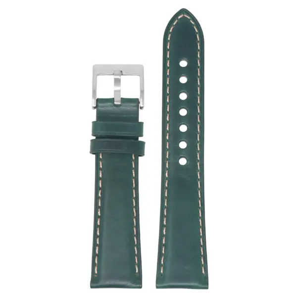 ks6.11 Up Green StrapsCo Vintage Padded Genuine Leather Watch Band Strap Short Long 18mm 19mm 20mm 21mm 22mm