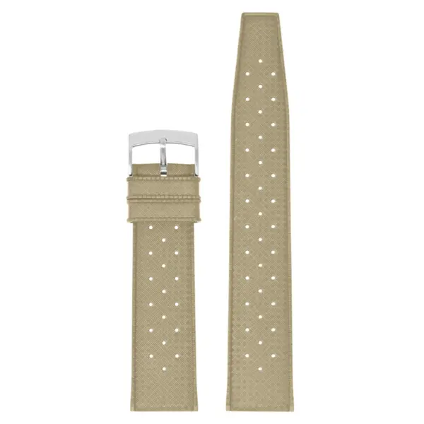 fk6.17 Main Khaki DASSARI Classic Tropical Style FKM Rubber Watch Band Strap 20mm 22mm