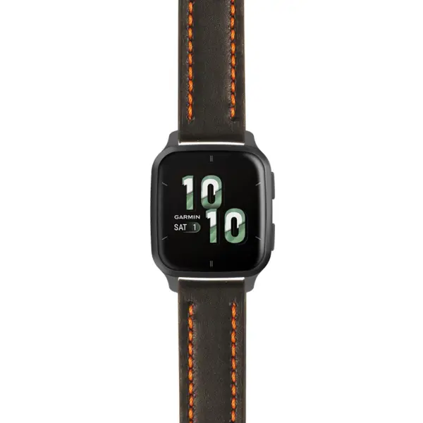 g.vsq2.st23 Main Black & Orange StrapsCo Heavy Duty Mens Leather Watch Band Strap 20mm