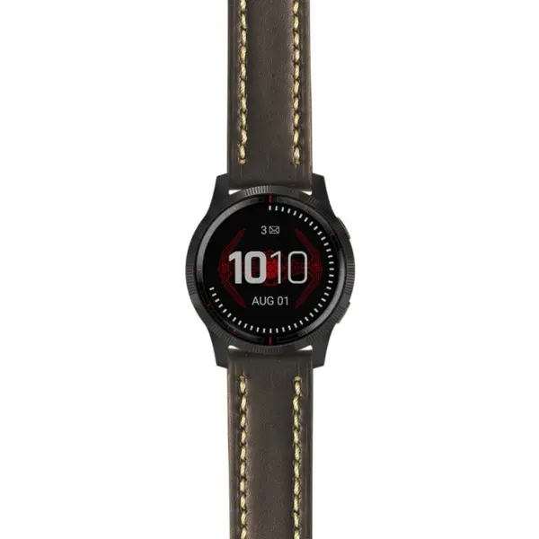 g.ls.dv.st23 Main Black & White StrapsCo Heavy Duty Mens Leather Watch Band Strap 22mm