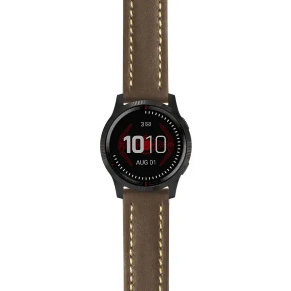 g.ls.dv.st23 Main Brown & White StrapsCo Heavy Duty Mens Leather Watch Band Strap 22mm