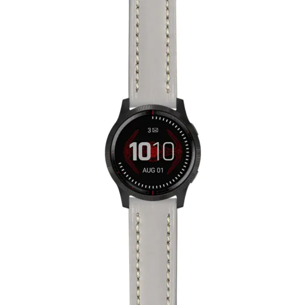 g.ls.dv.st23 Main Grey & White StrapsCo Heavy Duty Mens Leather Watch Band Strap 22mm