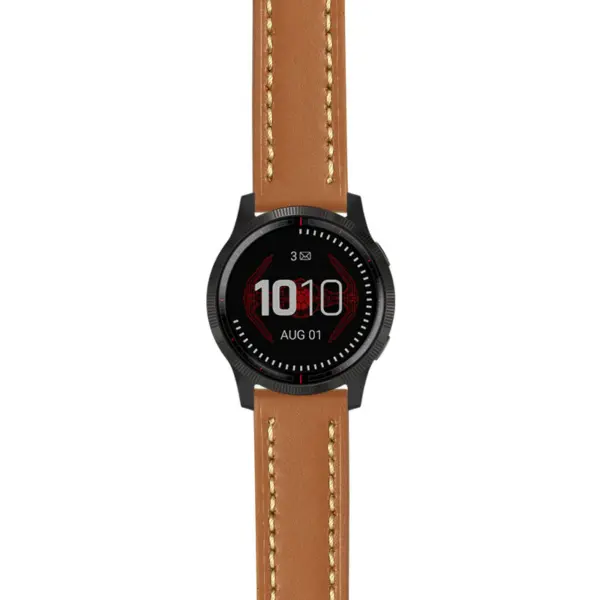 g.ls.dv.st23 Main Tan & White StrapsCo Heavy Duty Mens Leather Watch Band Strap 22mm