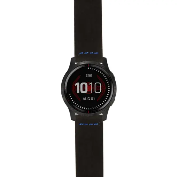 g.ls.dv.st29 Main Black & Blue StrapsCo Heavy Duty Suede Watch Strap 22mm