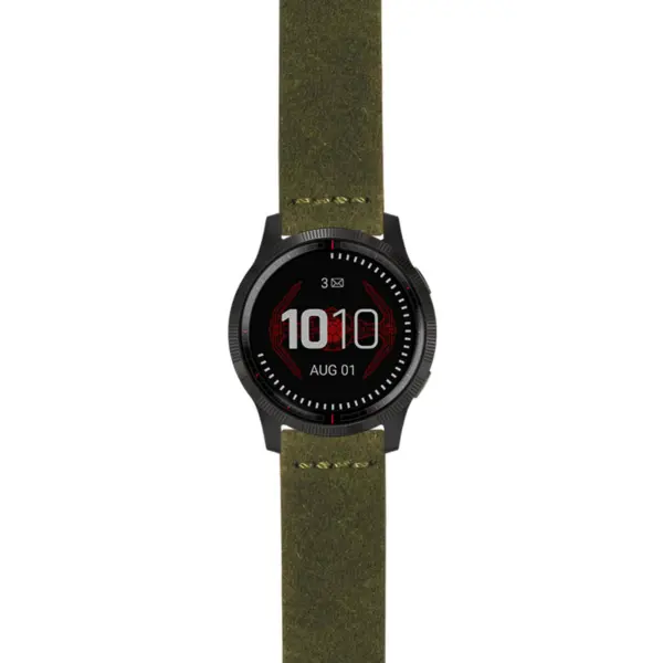 g.ls.dv.st29 Main Green StrapsCo Heavy Duty Suede Watch Strap 22mm