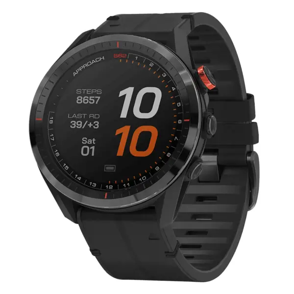 as62.g.r73a.1 Main Obsidian StrapsCo Leather Hybrid Strap QuickFit 22 Watch Band for Garmin Approach S62
