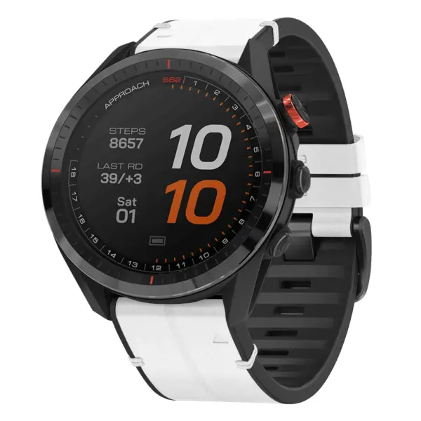 as62.g.r73a.22 Main Arctic StrapsCo Leather Hybrid Strap QuickFit 22 Watch Band for Garmin Approach S62
