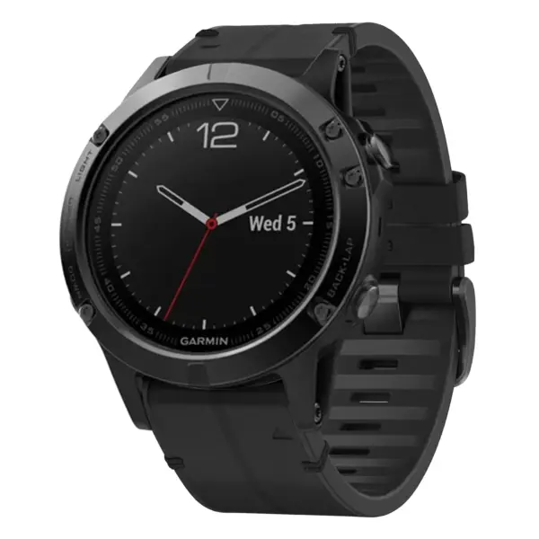 f5.g.r73a.1 Main Obsidian StrapsCo Leather Hybrid Strap QuickFit 22 Watch Band for Garmin Fenix 5 & 5 Plus