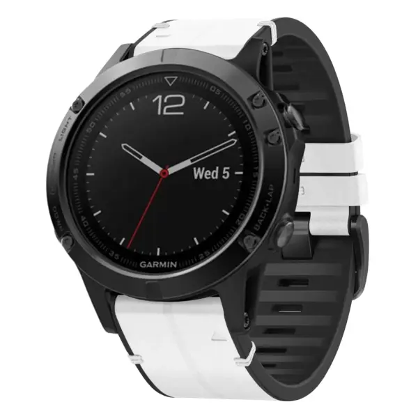 f5.g.r73a.22 Main Arctic StrapsCo Leather Hybrid Strap QuickFit 22 Watch Band for Garmin Fenix 5 & 5 Plus