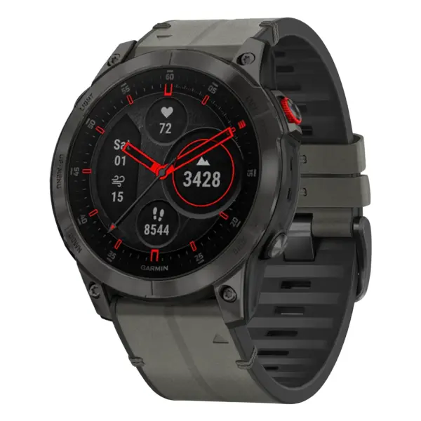ep2.g.r73a.7 Main Slate StrapsCo Leather Hybrid Strap QuickFit 22 Watch Band for Garmin Epix Gen 2