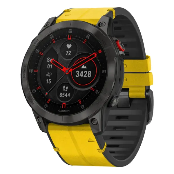 ep2.g.r73a.10 Main Solar StrapsCo Leather Hybrid Strap QuickFit 22 Watch Band for Garmin Epix Gen 2
