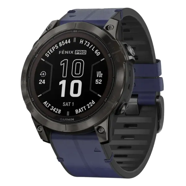 f7.g.r73a.5 Main Midnight StrapsCo Leather Hybrid Strap QuickFit 22 Watch Band for Garmin Fenix 7 & 7 Pro