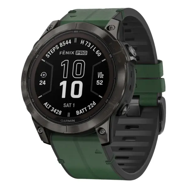 f7.g.r73a.11 Main Forest StrapsCo Leather Hybrid Strap QuickFit 22 Watch Band for Garmin Fenix 7 & 7 Pro