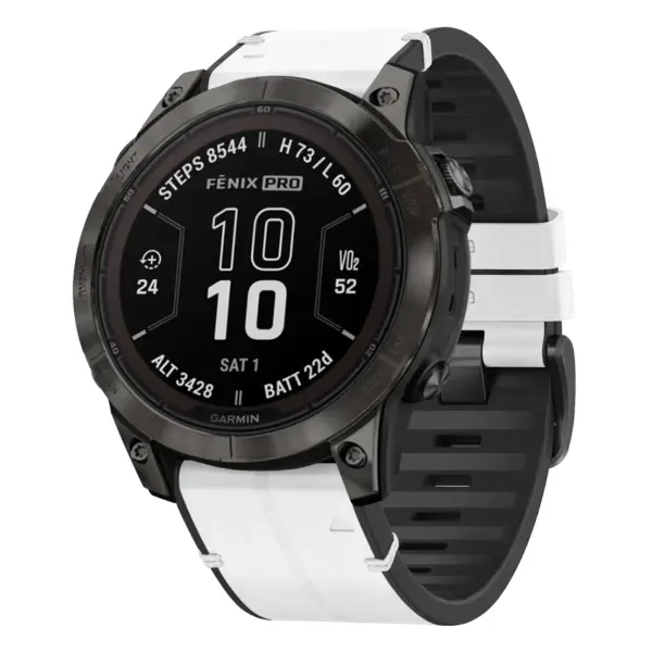 f7.g.r73a.22 Main Arctic StrapsCo Leather Hybrid Strap QuickFit 22 Watch Band for Garmin Fenix 7 & 7 Pro