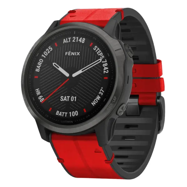 f6.g.r73a.6 Main Blaze StrapsCo Leather Hybrid Strap QuickFit 22 Watch Band for Garmin Fenix 6