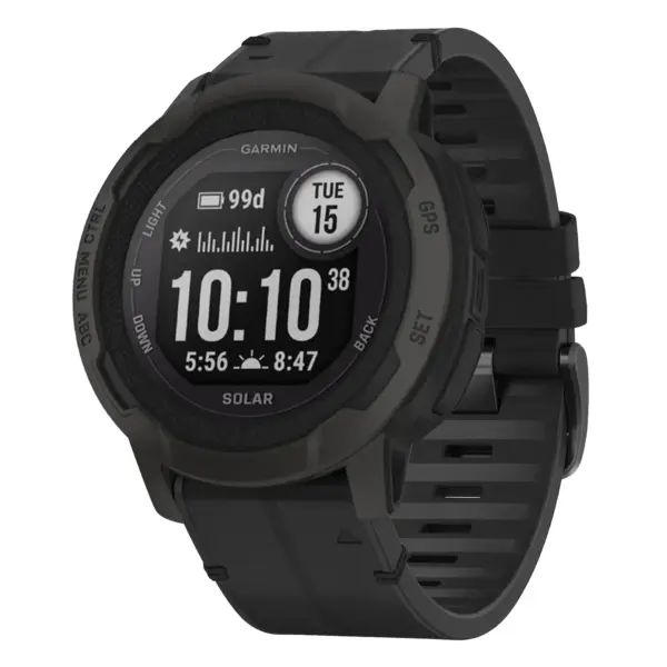 i2.g.r73a.1 Main Obsidian StrapsCo Leather Hybrid Strap QuickFit 22 Watch Band for Garmin Instinct 2