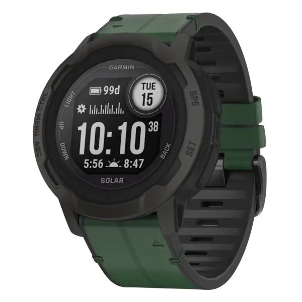 i2.g.r73a.11 Main Forest StrapsCo Leather Hybrid Strap QuickFit 22 Watch Band for Garmin Instinct 2