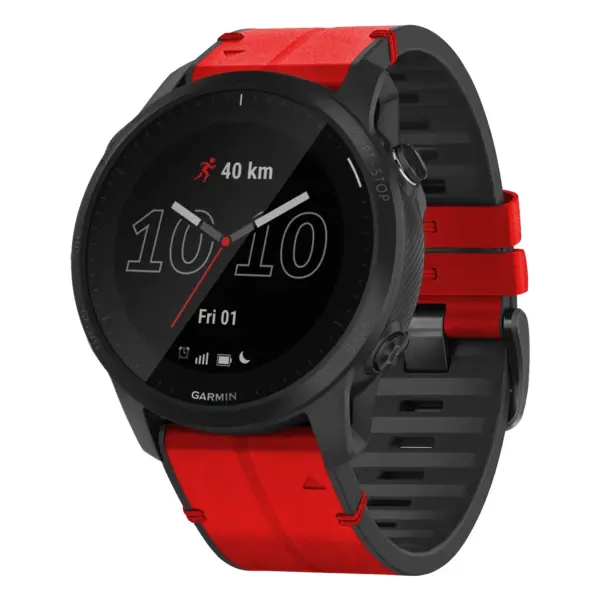 f945.g.r73a.6 Main Blaze StrapsCo Leather Hybrid Strap QuickFit 22 Watch Band for Garmin Forerunner 945