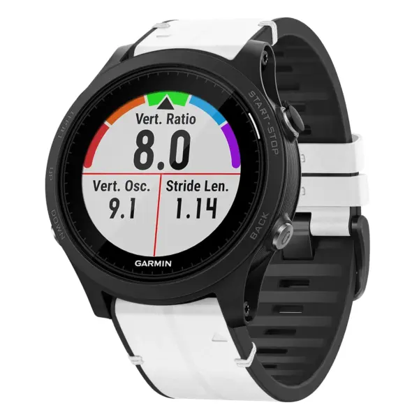 f935.g.r73a.22 Main Arctic StrapsCo Leather Hybrid Strap QuickFit 22 Watch Band for Garmin Forerunner 935