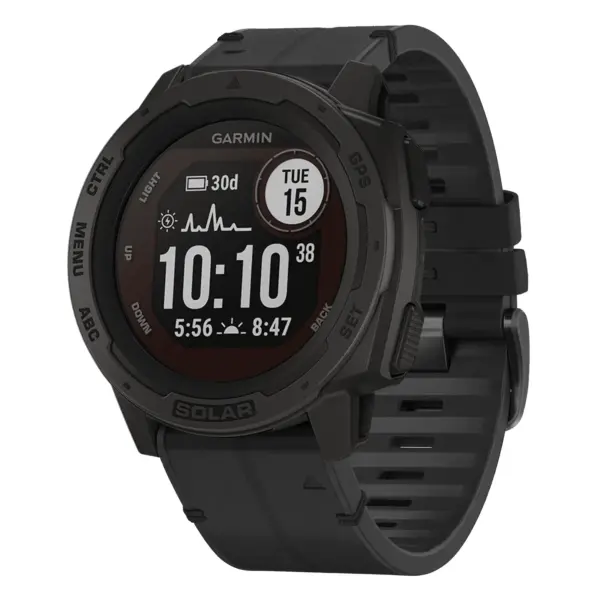 i.g.r73a.1 Main Obsidian StrapsCo Leather Hybrid Strap QuickFit 22 Watch Band for Garmin Instinct