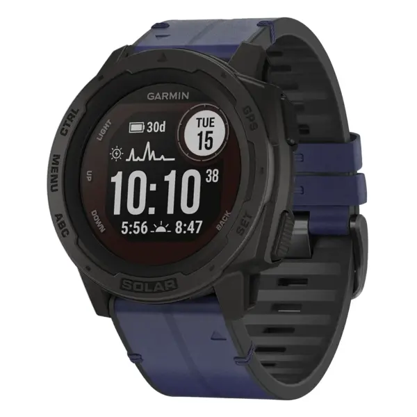 i.g.r73a.5 Main Midnight StrapsCo Leather Hybrid Strap QuickFit 22 Watch Band for Garmin Instinct