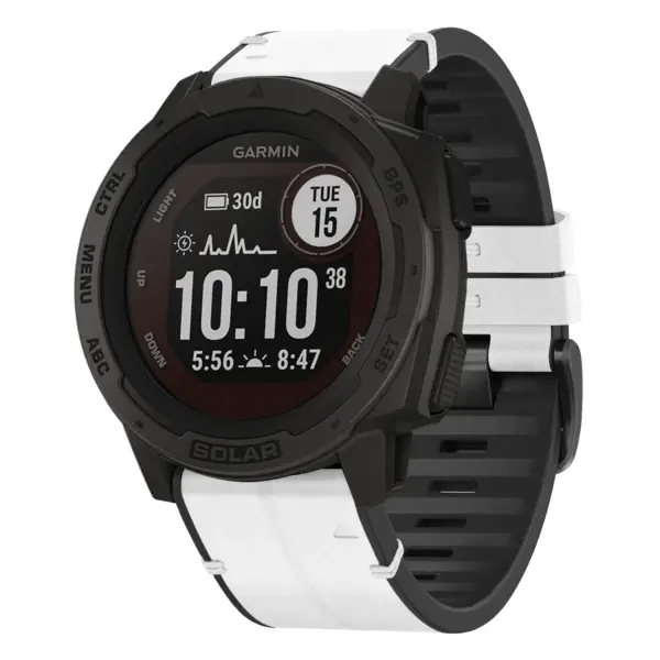 i.g.r73a.22 Main Arctic StrapsCo Leather Hybrid Strap QuickFit 22 Watch Band for Garmin Instinct